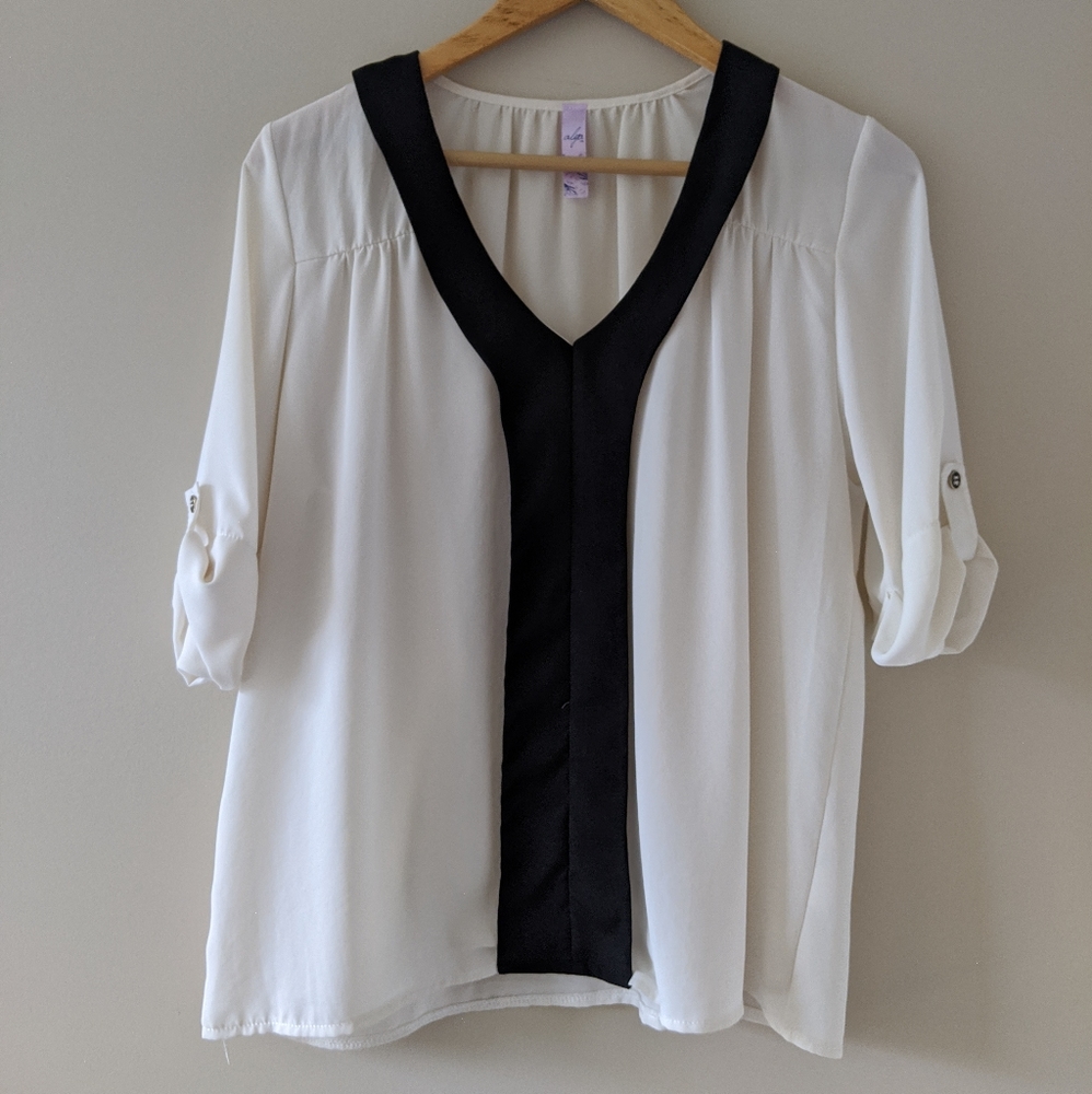 Black and White Blouse